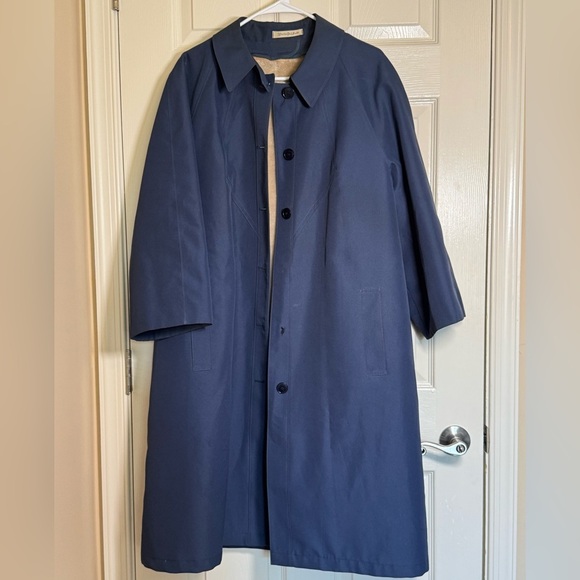 Vintage Classic Misty Harbor Men's Navy Trench Coat - Picture 1 of 8